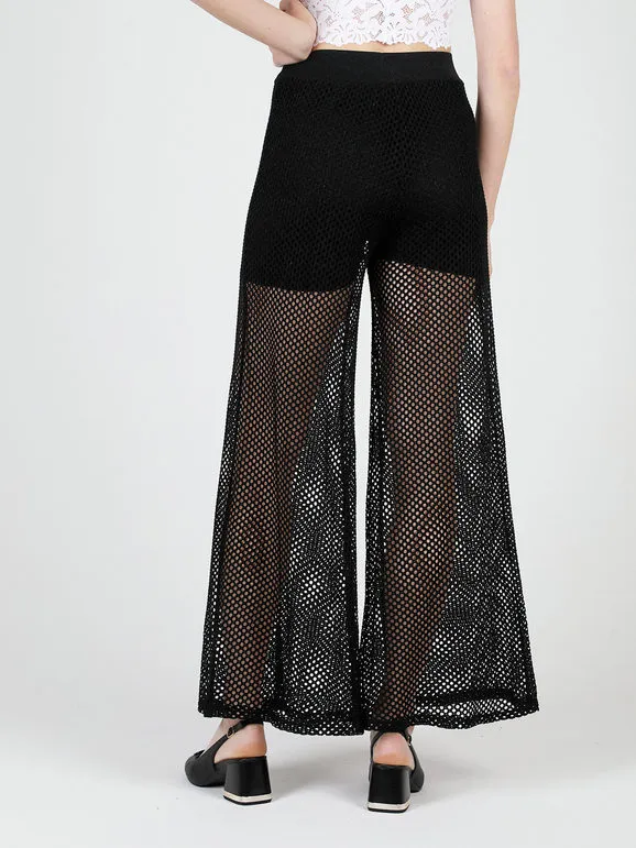 Hdl Milano Pantalón de malla de mujer con pernera ancha.