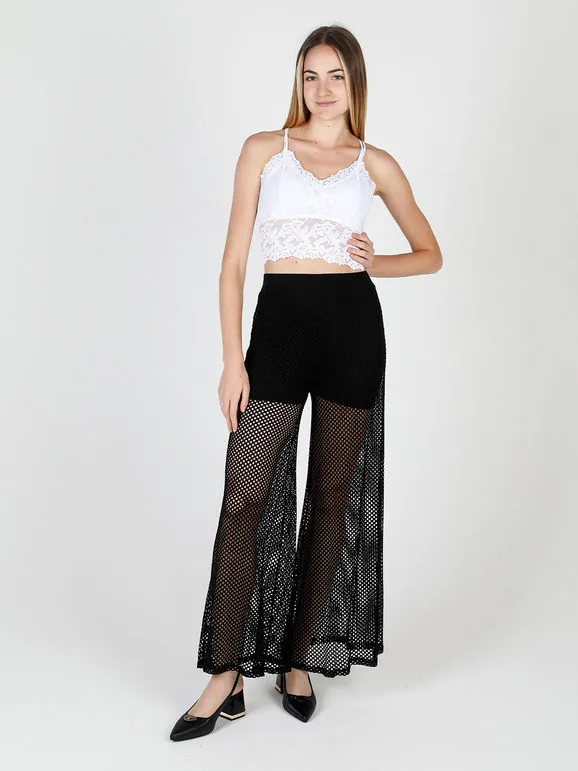 Hdl Milano Pantalón de malla de mujer con pernera ancha.