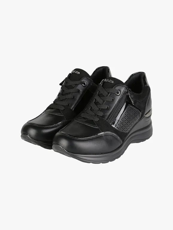 Inblu Zapatillas de mujer con cuña y cremallera.