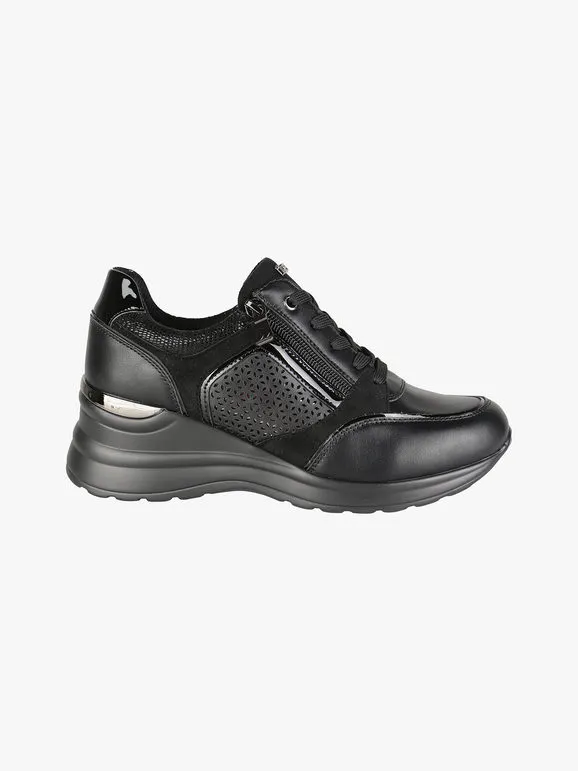 Inblu Zapatillas de mujer con cuña y cremallera.