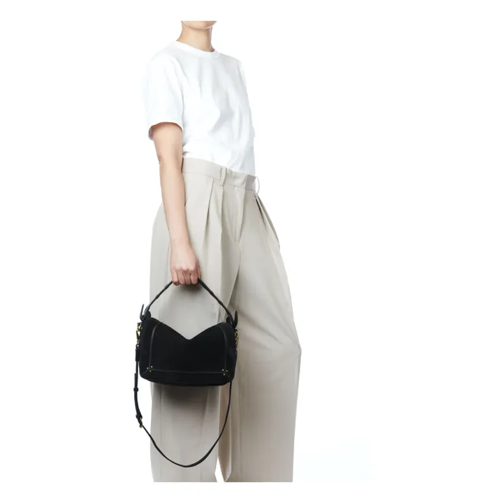 Jérôme Dreyfuss Bolso Pepito M Suede | Negro