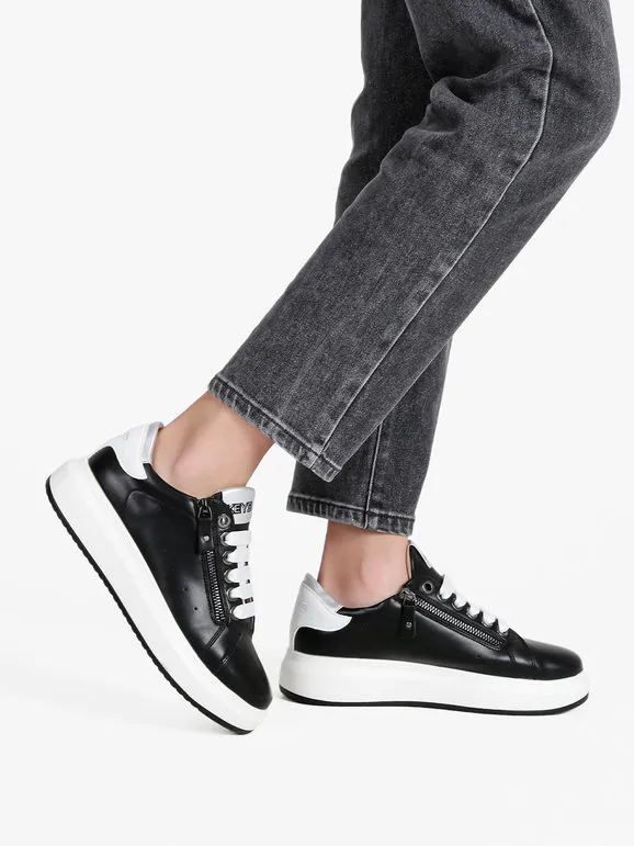 Keys Zapatillas de mujer con cordones y doble cremallera.