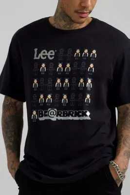 Lee BE@RBRICK Buddy Line Up Relaxed Fit Tee "Washed Black"