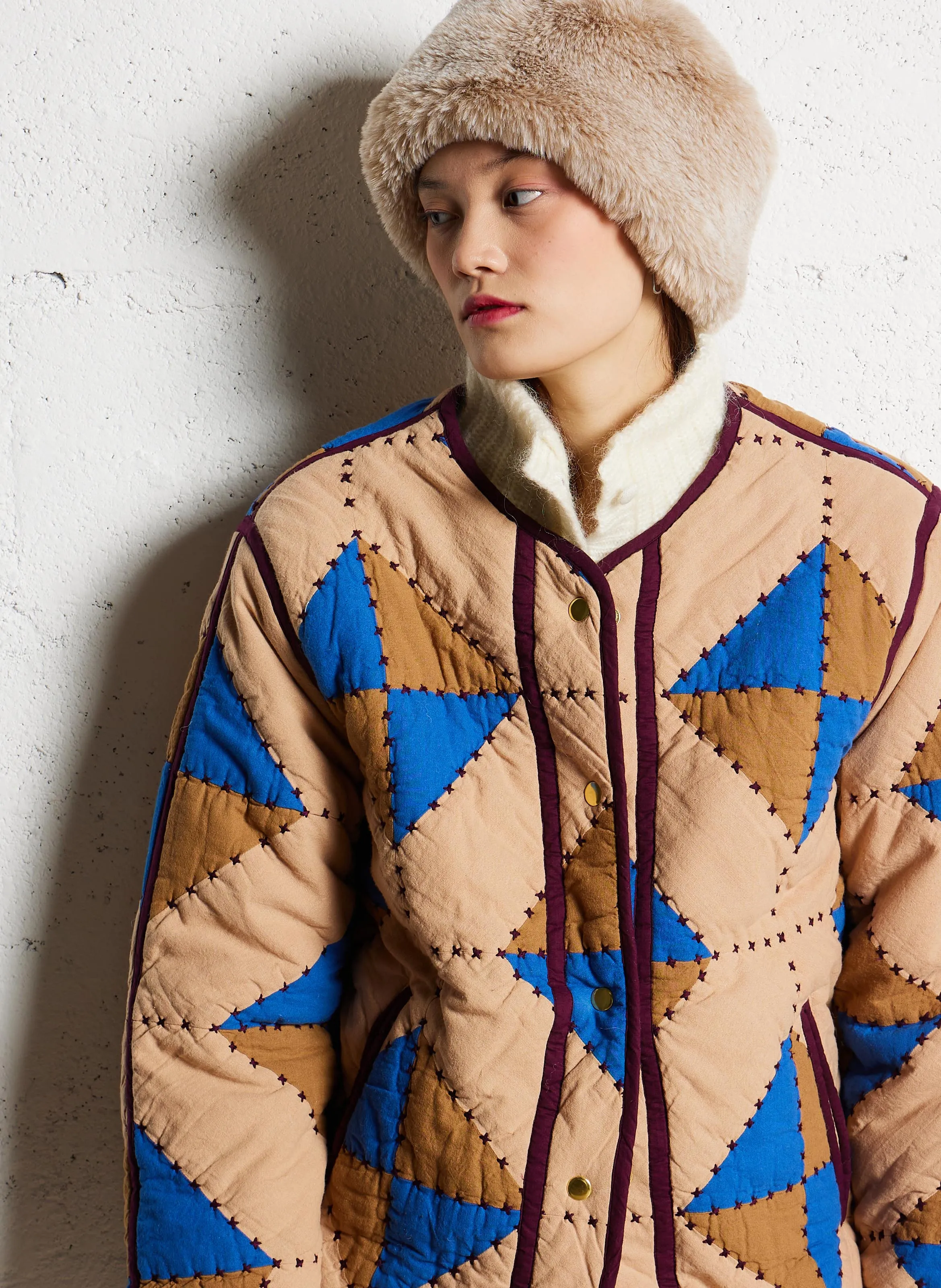 LEON & HARPER VULCA  CHAQUETA DE ALGODóN ORGáNICO CON CUELLO REDONDO EN MULTICOLOR