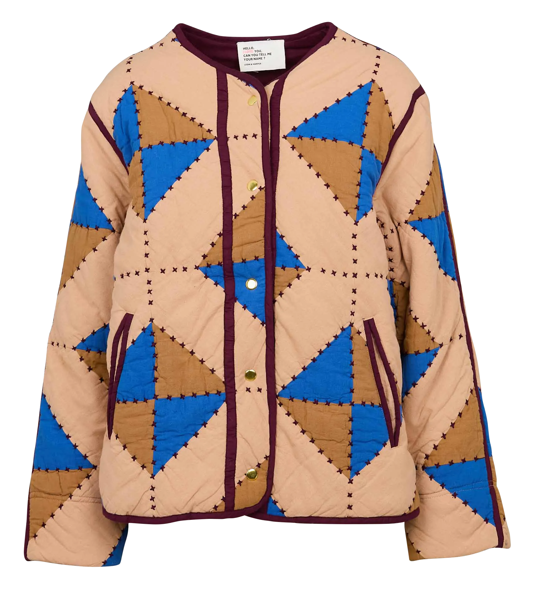 LEON & HARPER VULCA  CHAQUETA DE ALGODóN ORGáNICO CON CUELLO REDONDO EN MULTICOLOR