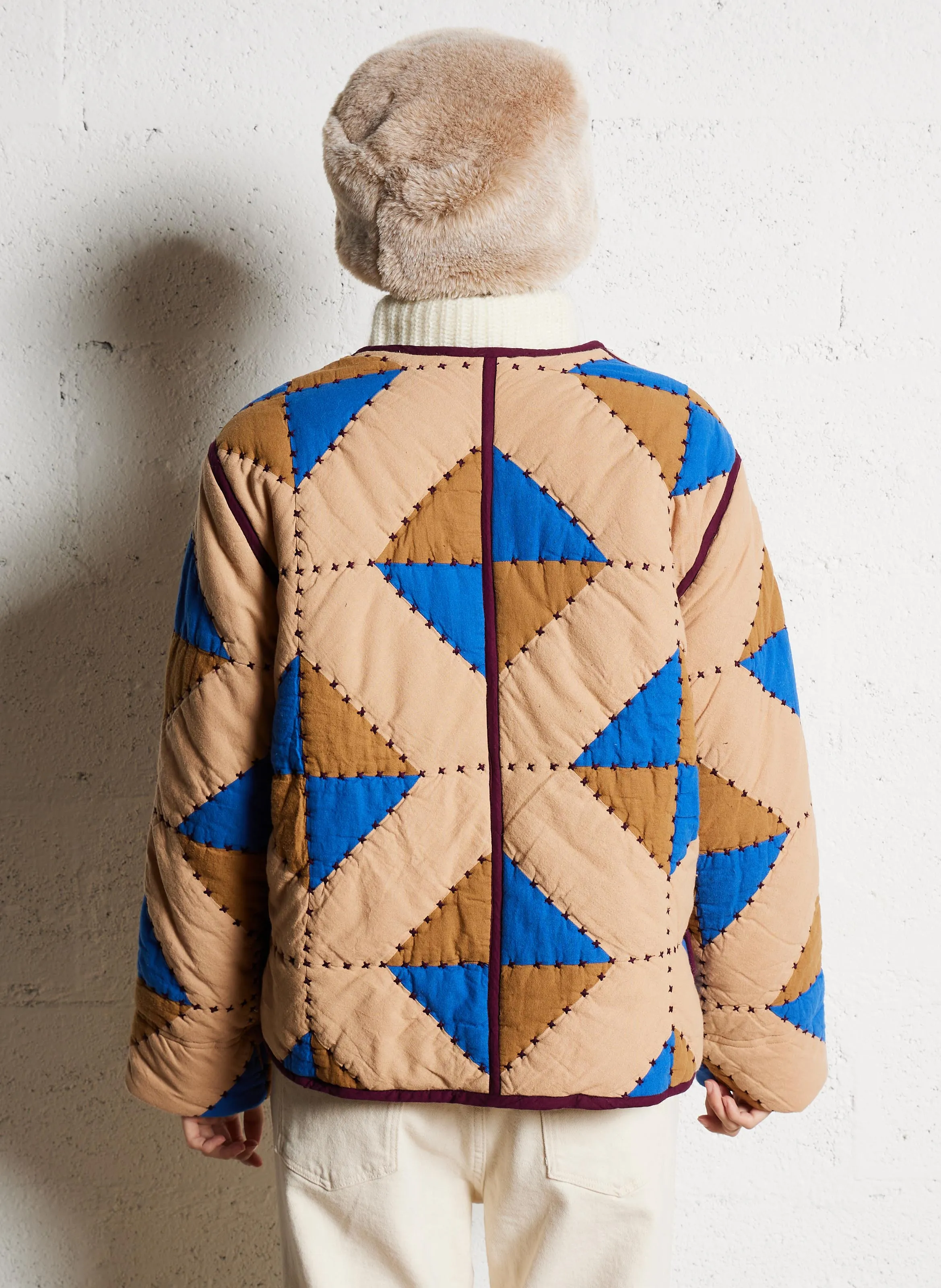 LEON & HARPER VULCA  CHAQUETA DE ALGODóN ORGáNICO CON CUELLO REDONDO EN MULTICOLOR