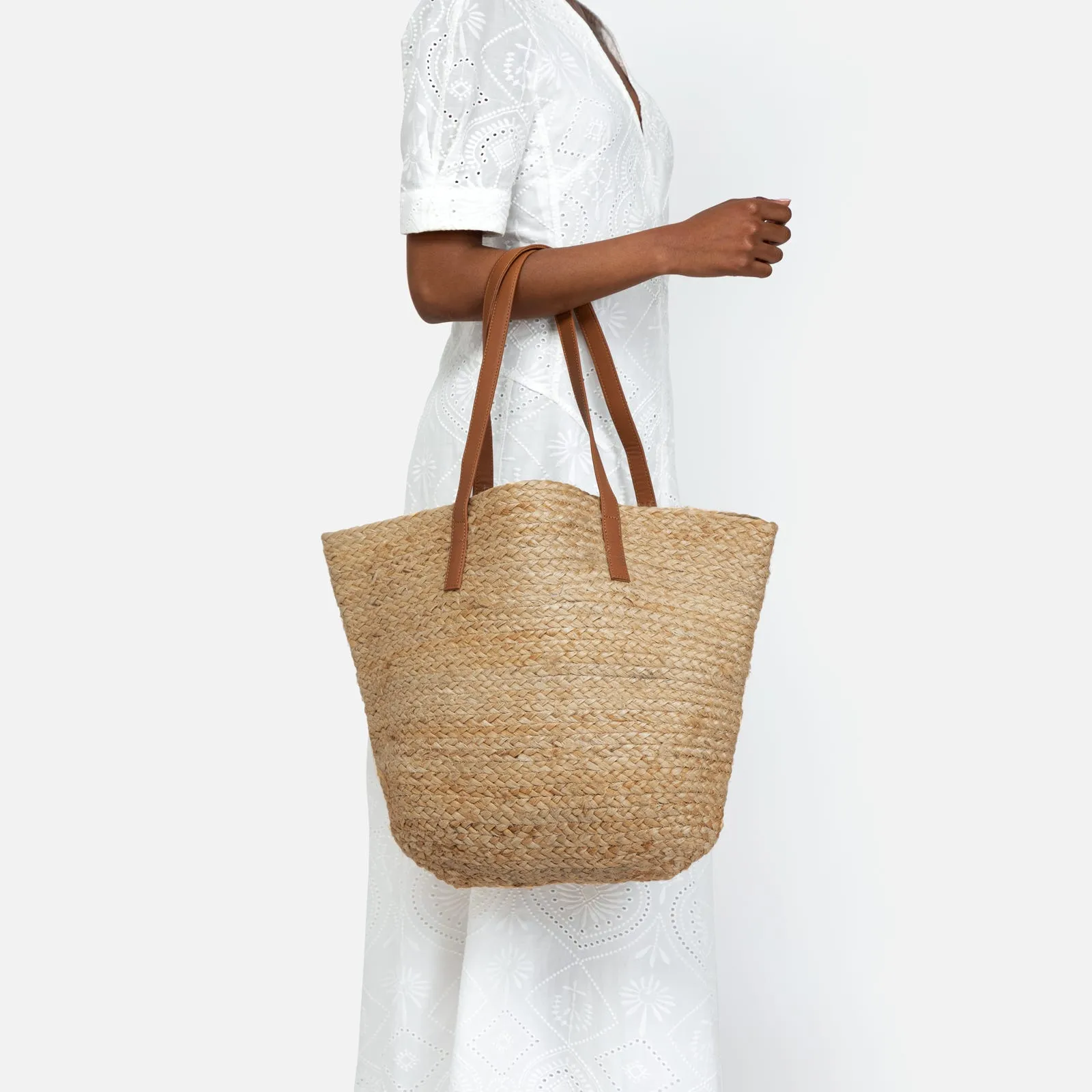 Madagascaro bolso grande estilo capazo de rafia