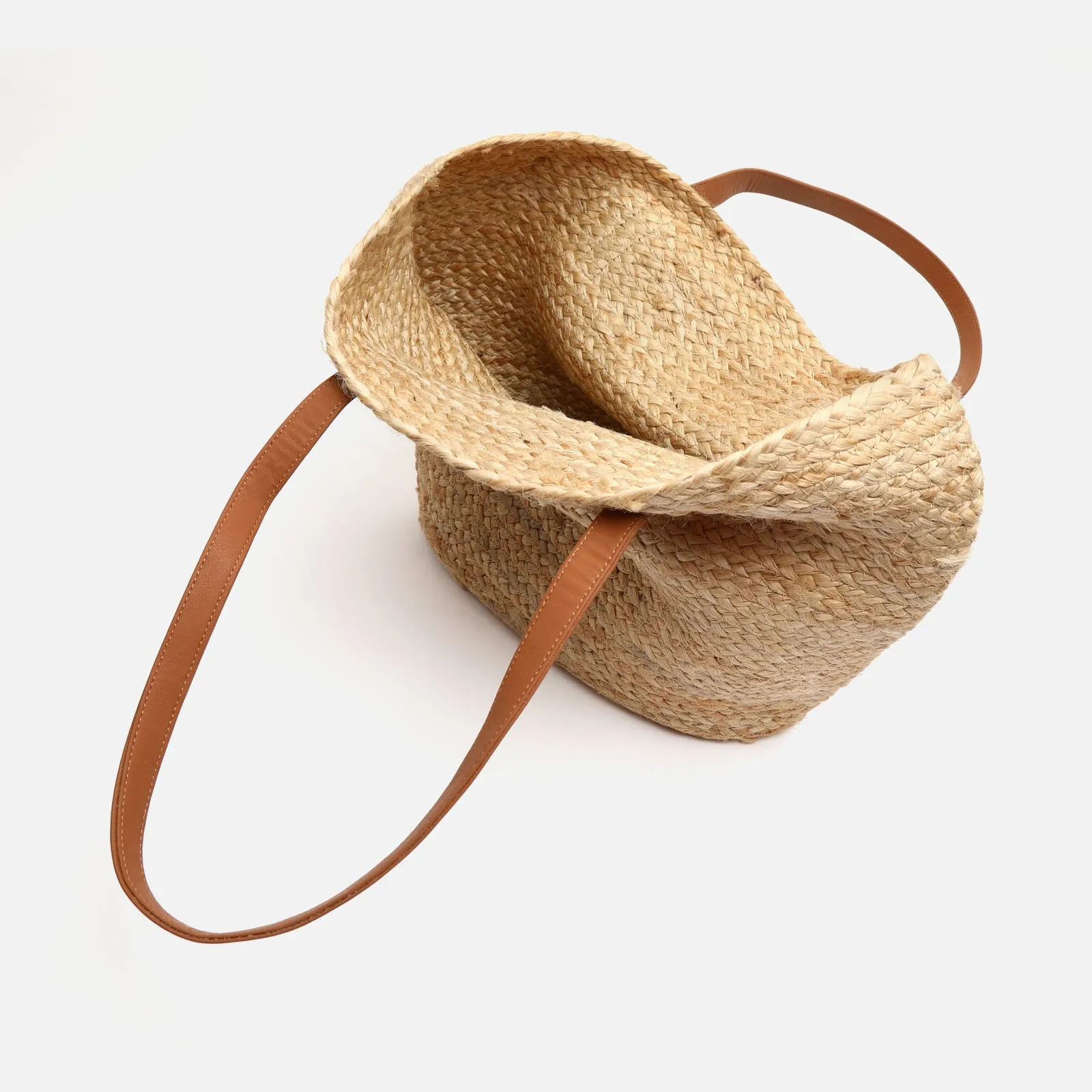 Madagascaro bolso grande estilo capazo de rafia