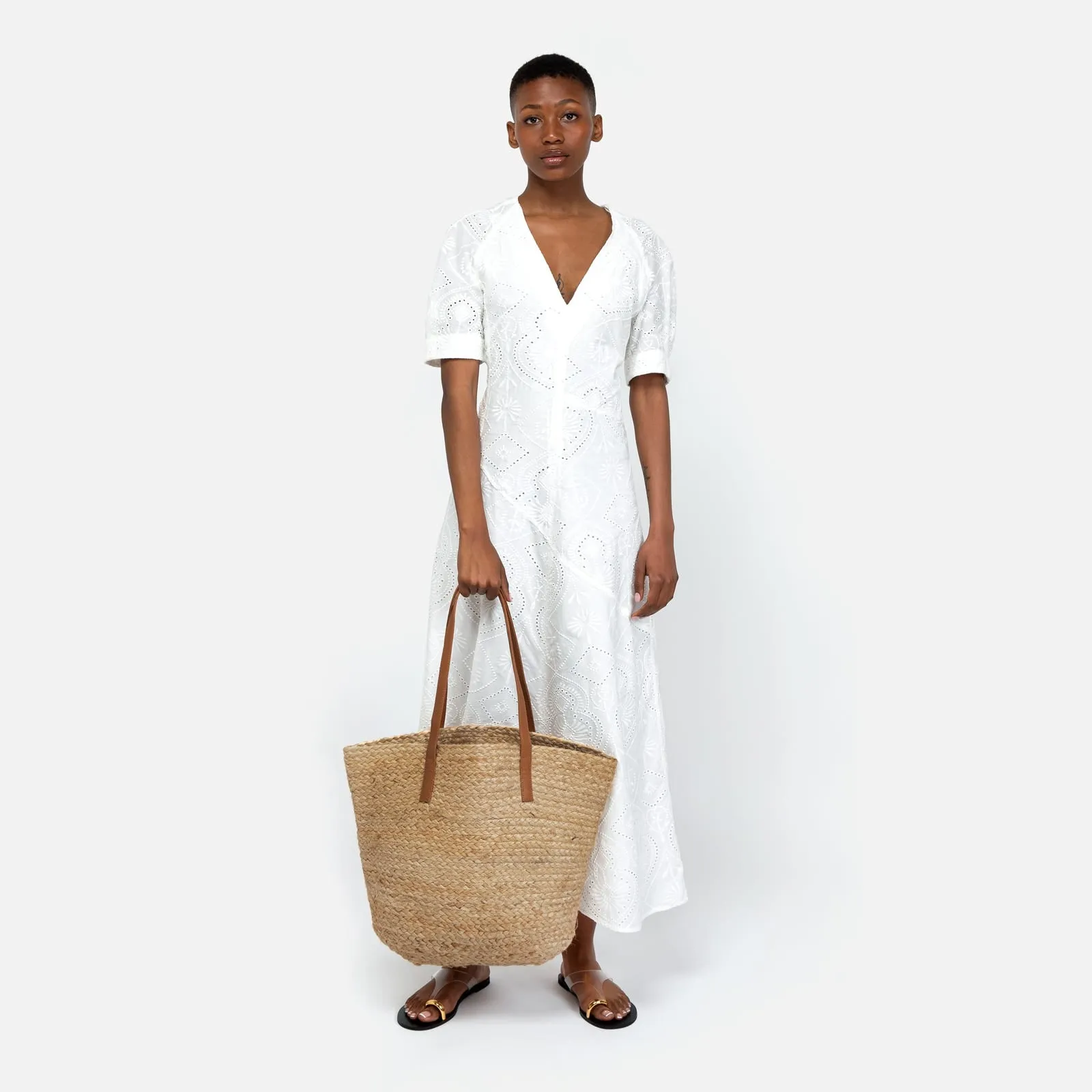 Madagascaro bolso grande estilo capazo de rafia
