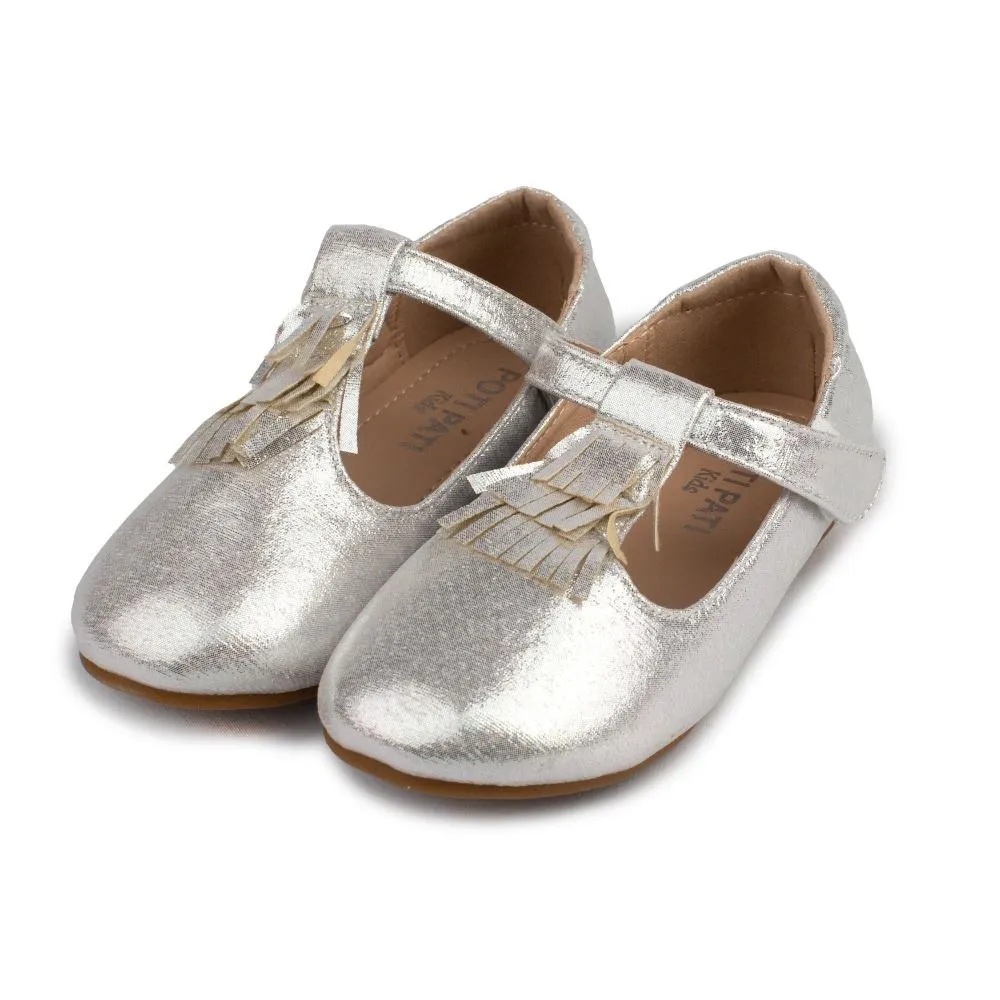 Merceditas Niña Plata Ceremonia Modelo Flecos