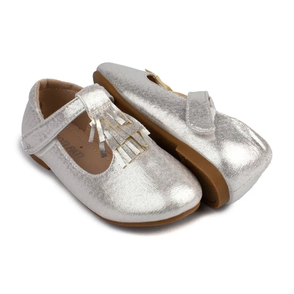 Merceditas Niña Plata Ceremonia Modelo Flecos