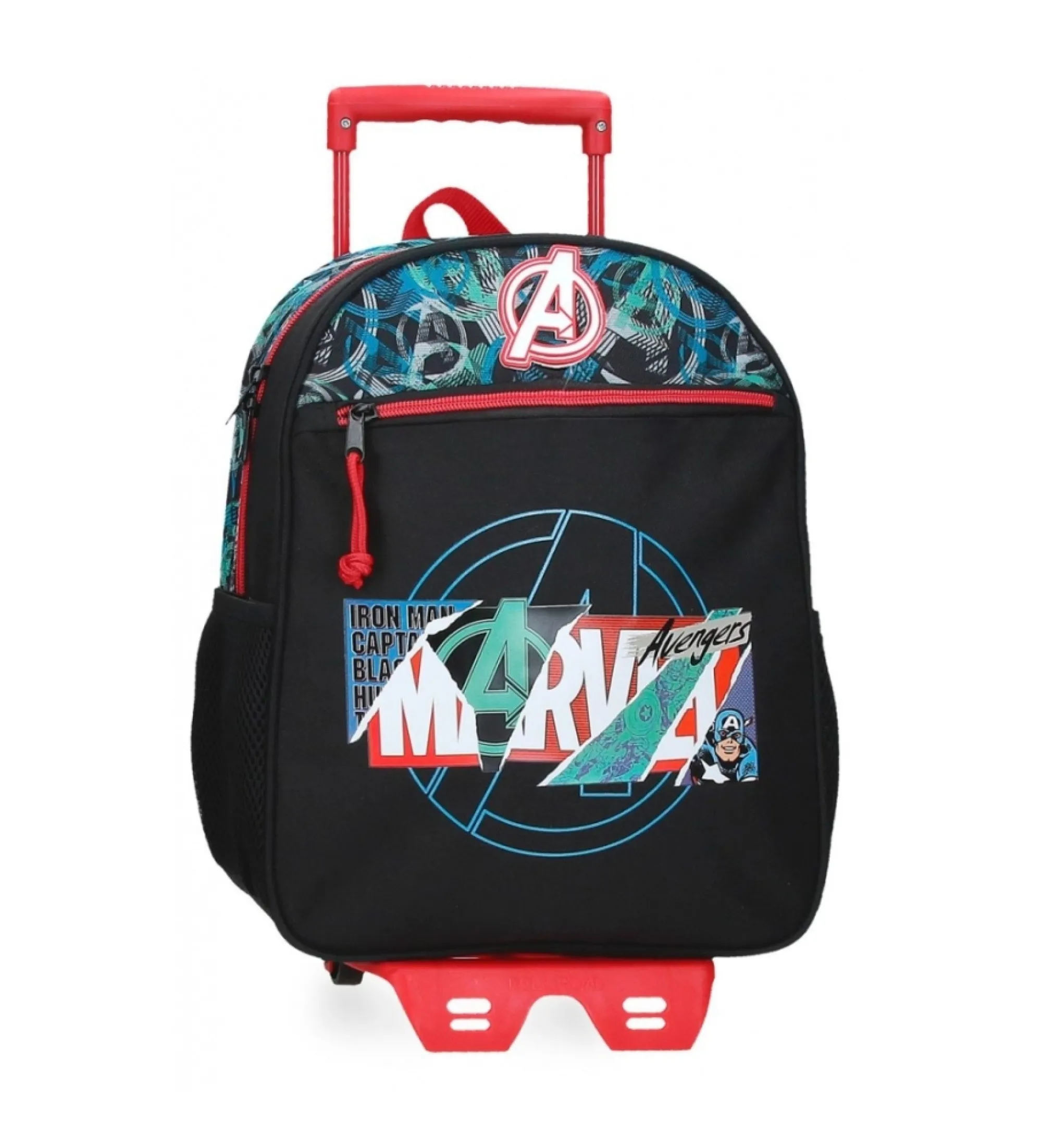 Mochila Marvel Shield 33 cm con carro negro