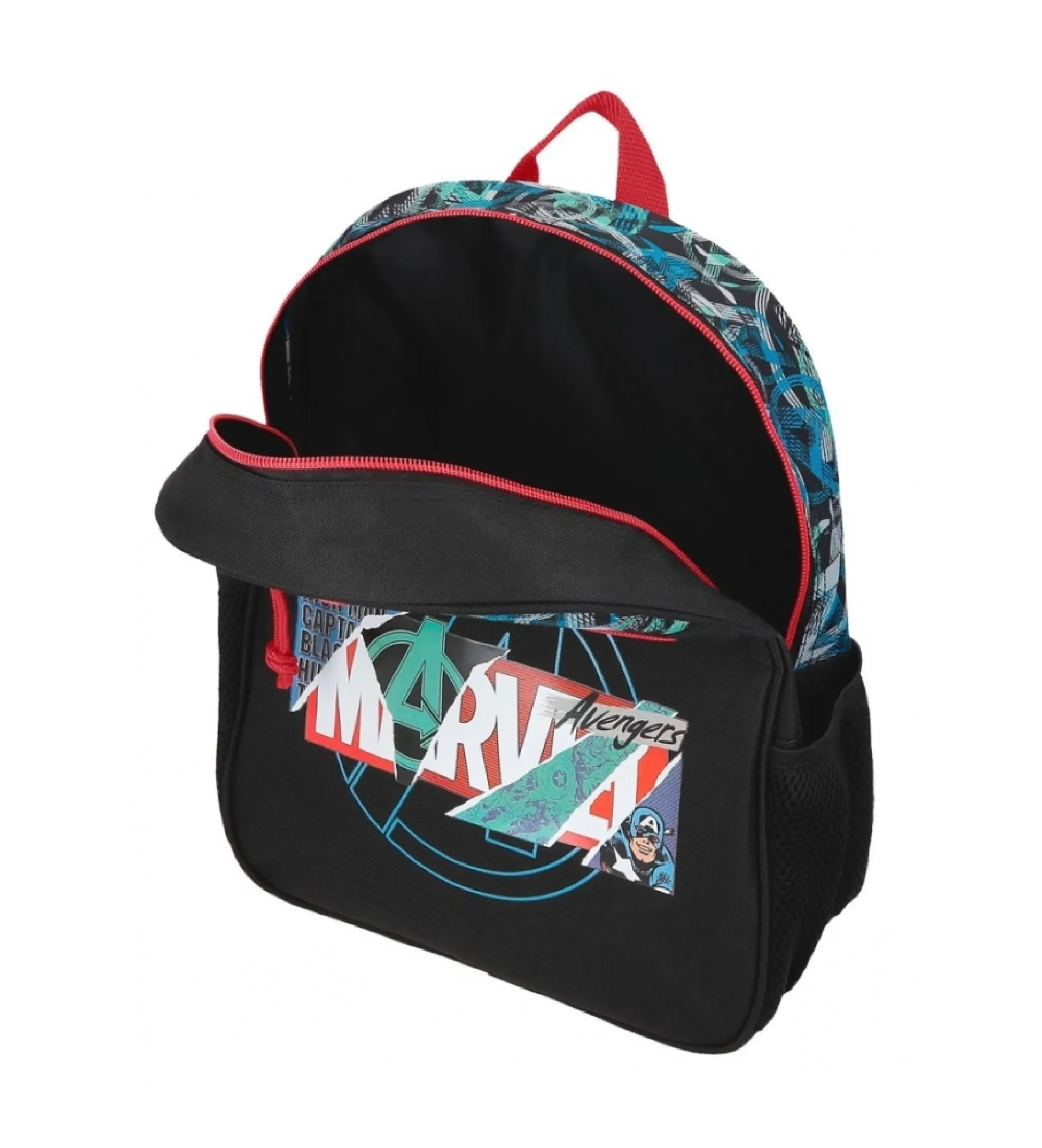 Mochila Marvel Shield 33 cm con carro negro