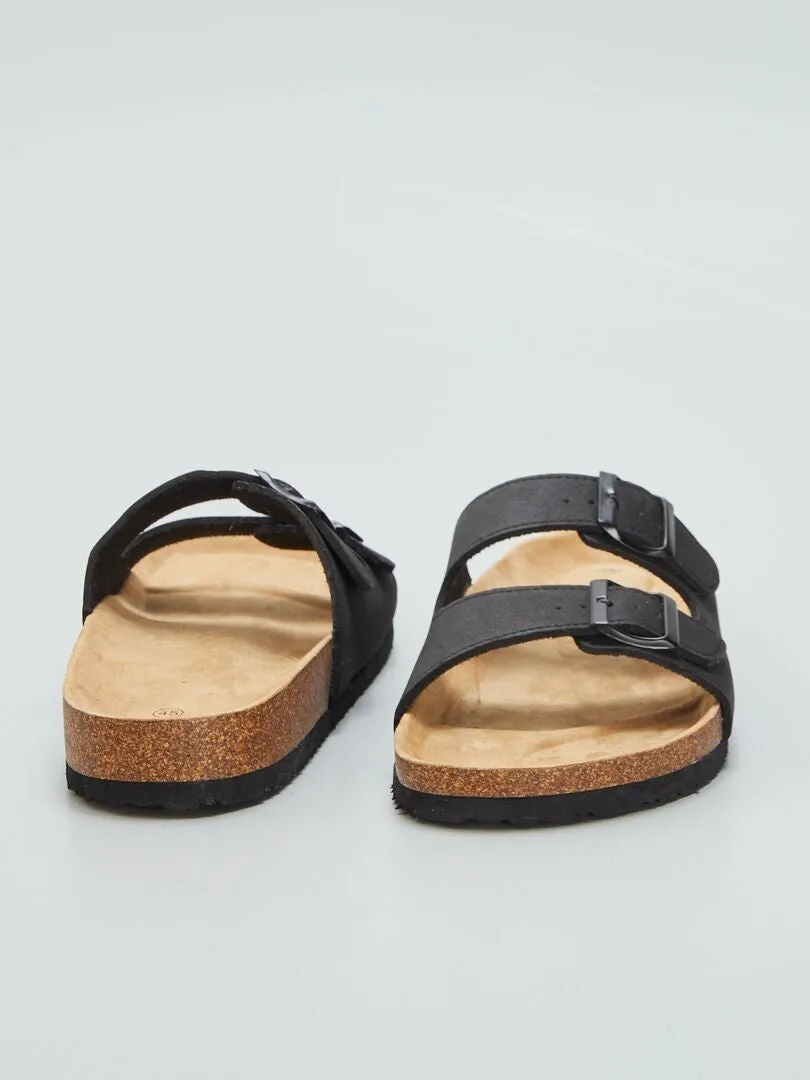 MULES CON TIRAS  NEGRO