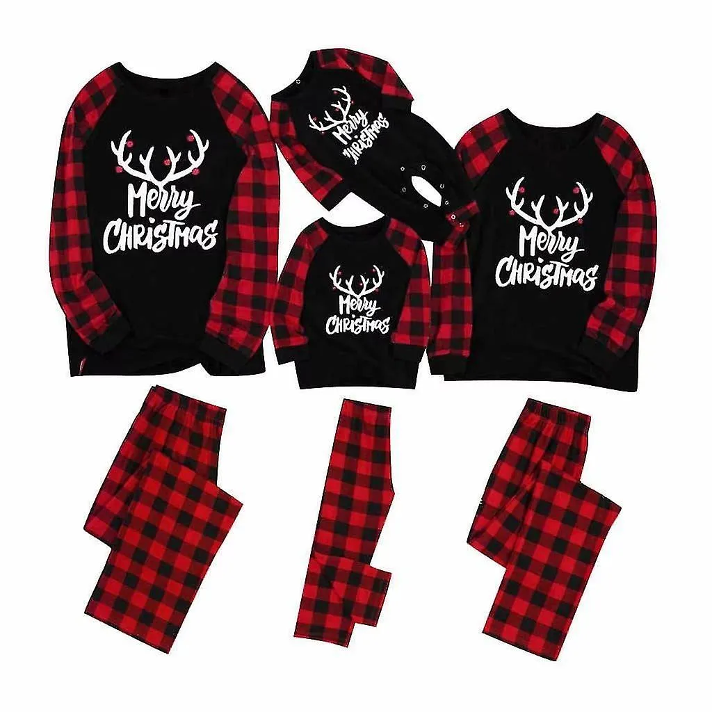 Navidad Pjs Adultos Niños Bebé Navidad Ropa de noche familiar Pijamas a juego Regalo