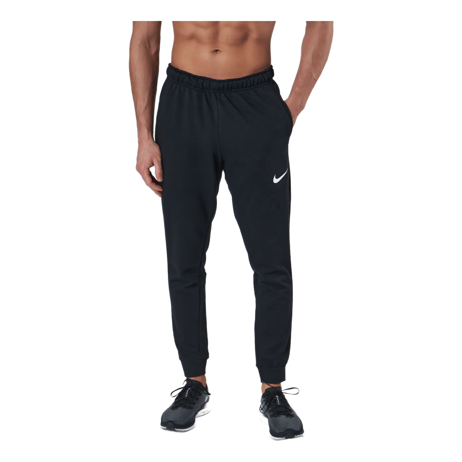 NIKE DRIFIT MEN'S TAPERED TRAINING PANTS BLACK/WHITE