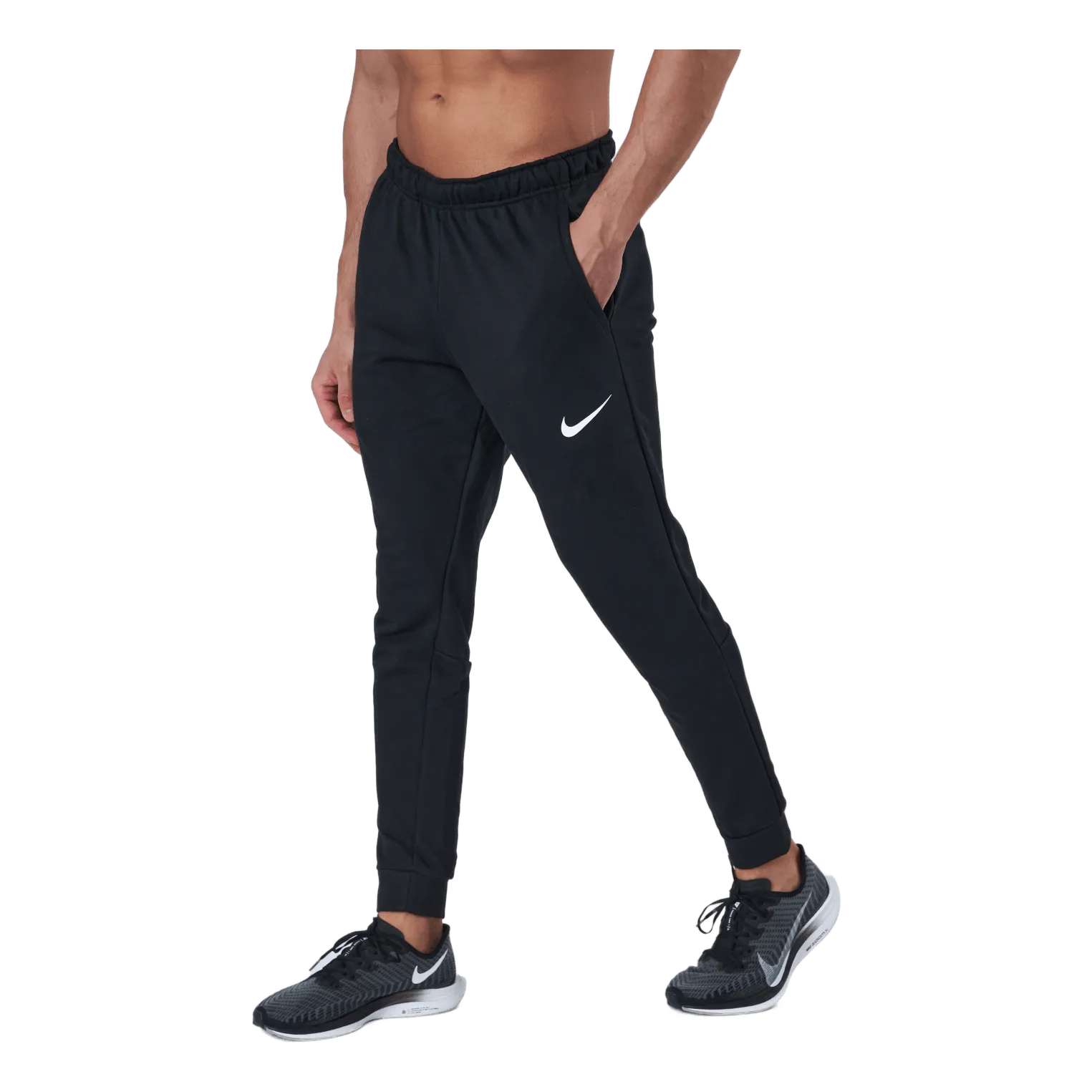 NIKE DRIFIT MEN'S TAPERED TRAINING PANTS BLACK/WHITE