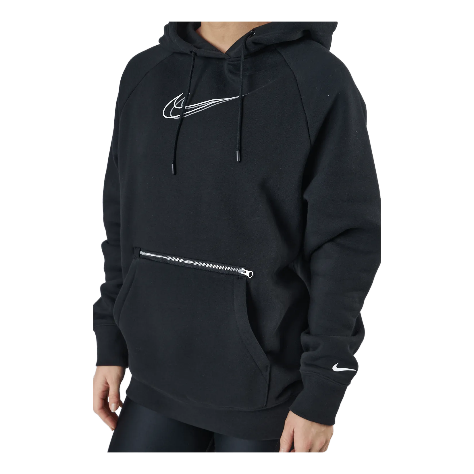 Nike W Nsw Po Hoodie Os Bb Flc Prnt Black/white