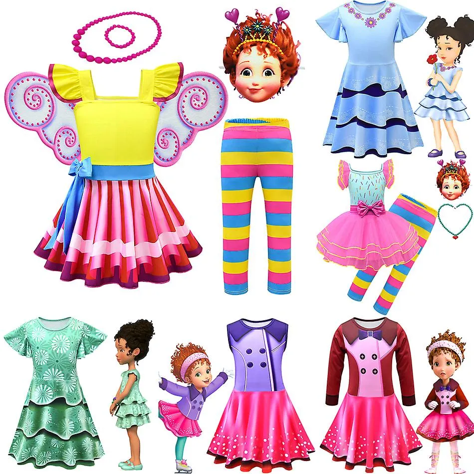 Niños Niño Fancy Nancy Vestido Collar Fiesta Halloween Ropa Princesa Set Tutu Vestido Infante Toddler Girls Outfit 2023