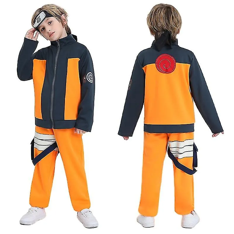 Niños Niño Uzumaki Cosplay Disfraz Ropa Anime Uniforme Pantalones Diadema Halloween Disfraz de Navidad