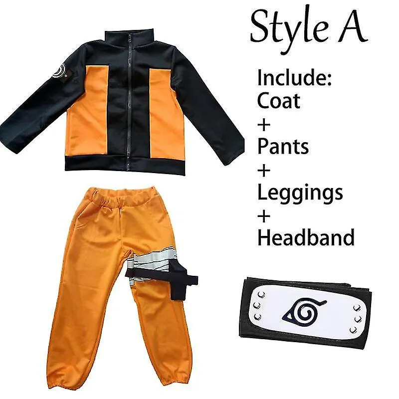 Niños Niño Uzumaki Cosplay Disfraz Ropa Anime Uniforme Pantalones Diadema Halloween Disfraz de Navidad