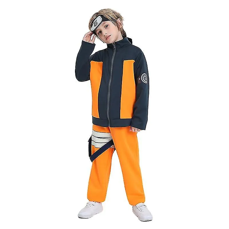Niños Niño Uzumaki Cosplay Disfraz Ropa Anime Uniforme Pantalones Diadema Halloween Disfraz de Navidad
