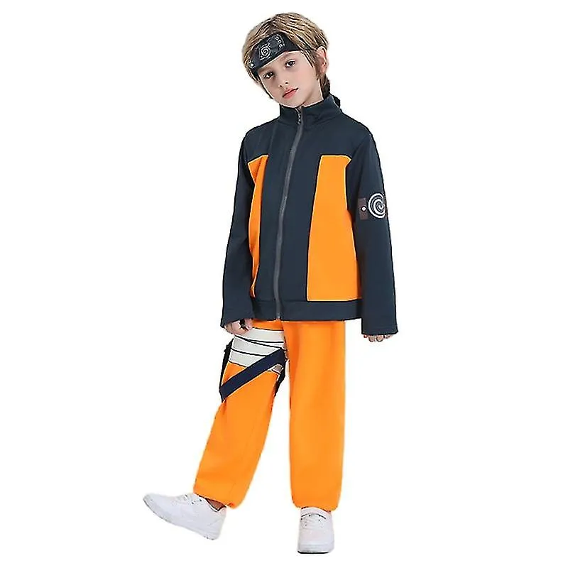 Niños Niño Uzumaki Cosplay Disfraz Ropa Anime Uniforme Pantalones Diadema Halloween Disfraz de Navidad