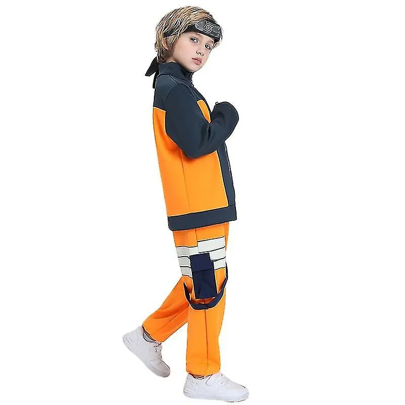 Niños Niño Uzumaki Cosplay Disfraz Ropa Anime Uniforme Pantalones Diadema Halloween Disfraz de Navidad