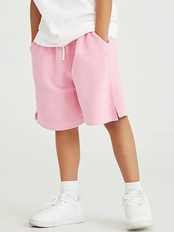 Pantalones cortos deportivos sueltos con abertura lavada retro para niñas y adolescentes para niños y niñas