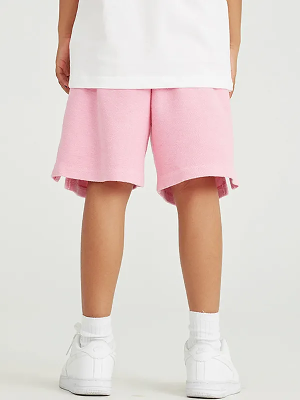 Pantalones cortos deportivos sueltos con abertura lavada retro para niñas y adolescentes para niños y niñas