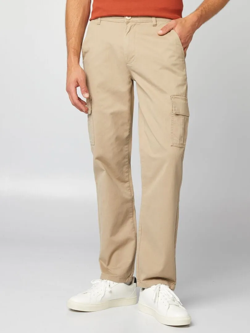 PANTALóN CON BOLSILLOS  BEIGE