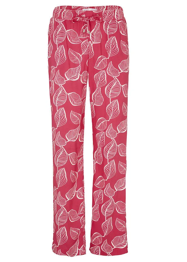 PANTALóN CON CINTURA ELáSTICA ROSA OSCUROBLANCO