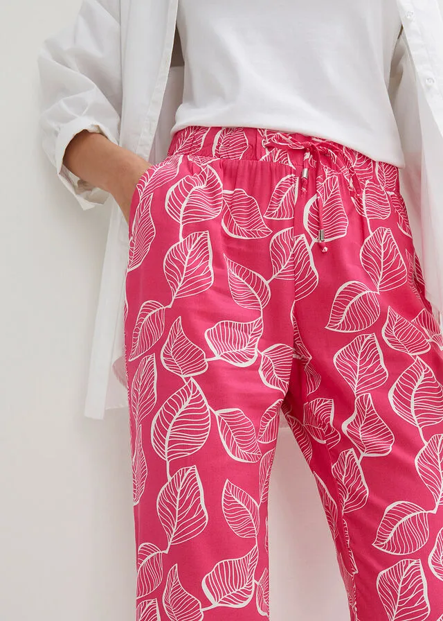 PANTALóN CON CINTURA ELáSTICA ROSA OSCUROBLANCO