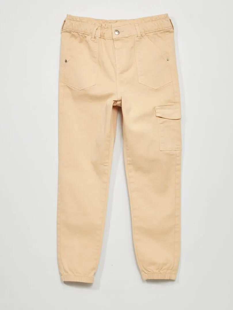 PANTALóN PAPERBAG CON BOLSILLOS  AMARILLO
