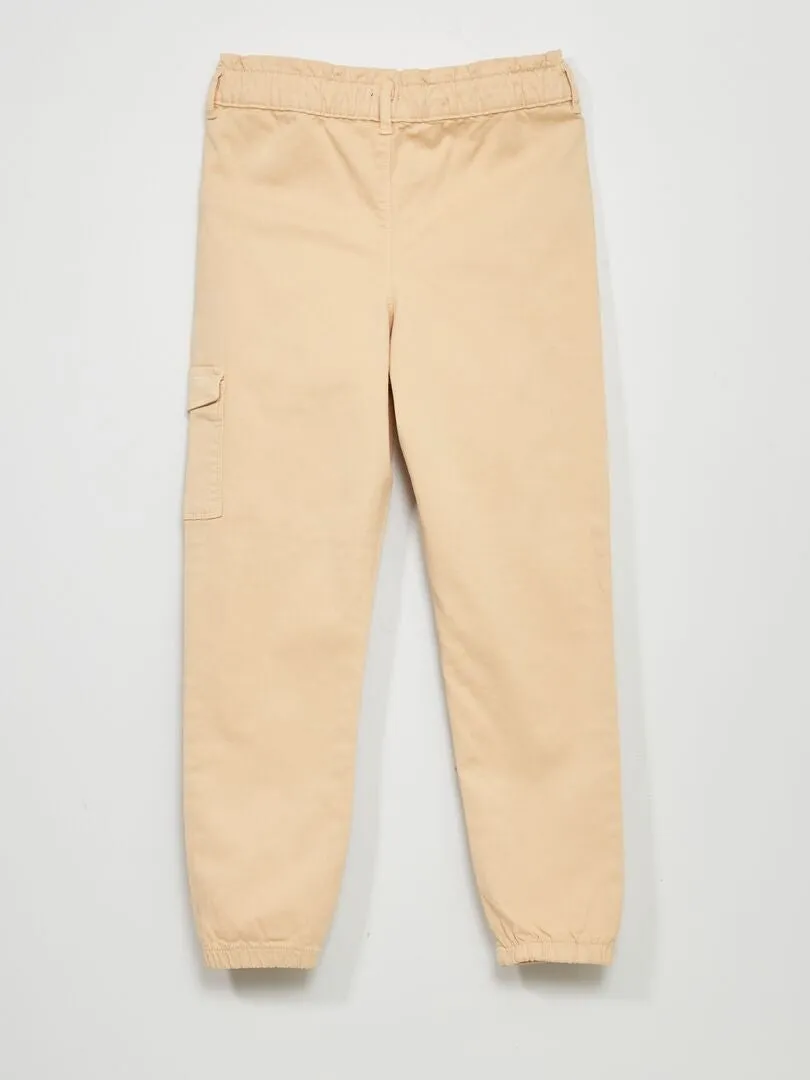 PANTALóN PAPERBAG CON BOLSILLOS  AMARILLO