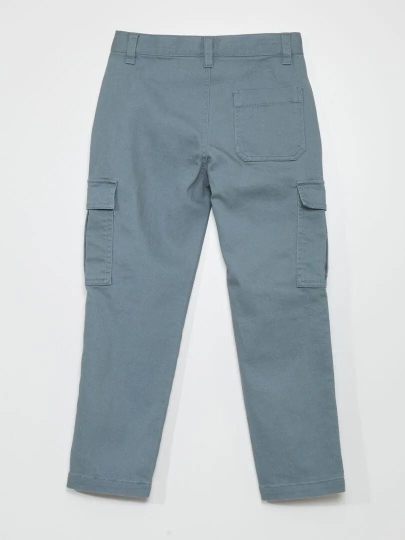 PANTALóN SLIMFIT CON BOLSILLOS  AZUL