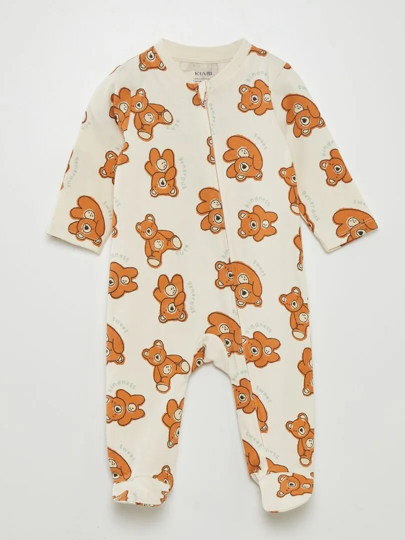PIJAMA TIPO PELELE CON MOTIVO  BLANCO