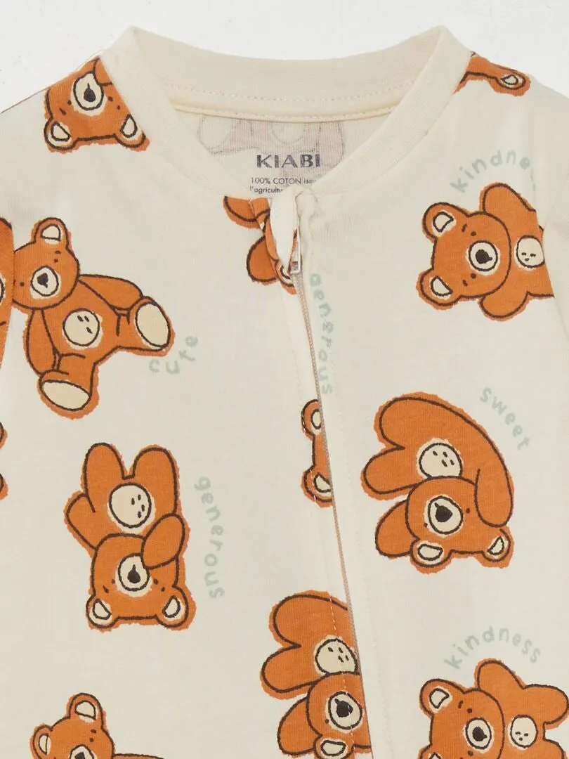 PIJAMA TIPO PELELE CON MOTIVO  BLANCO