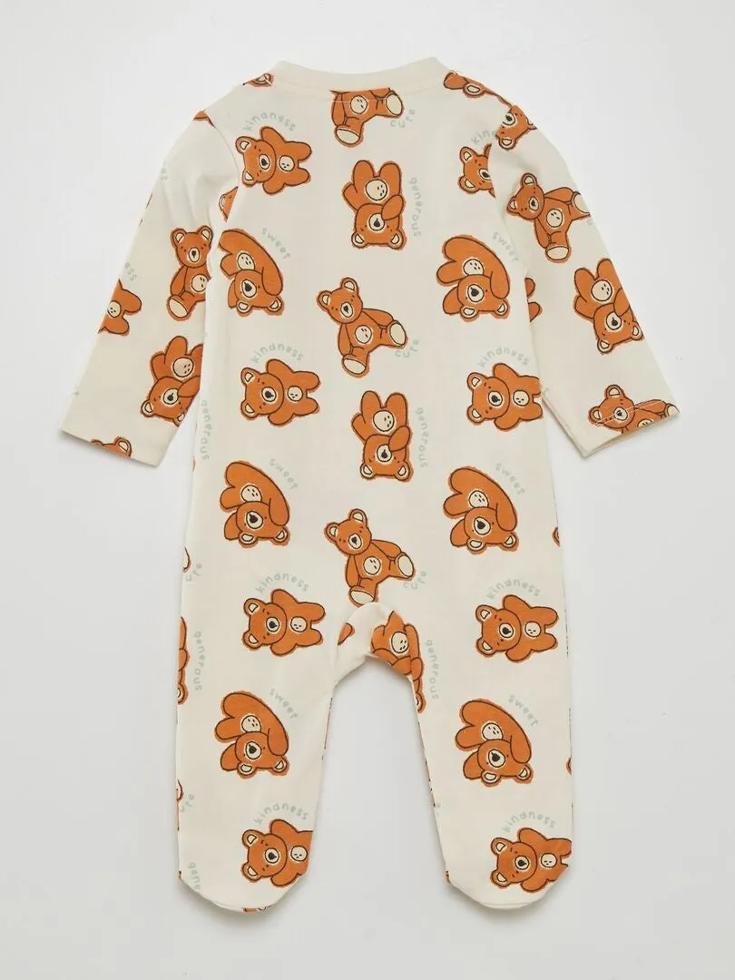 PIJAMA TIPO PELELE CON MOTIVO  BLANCO