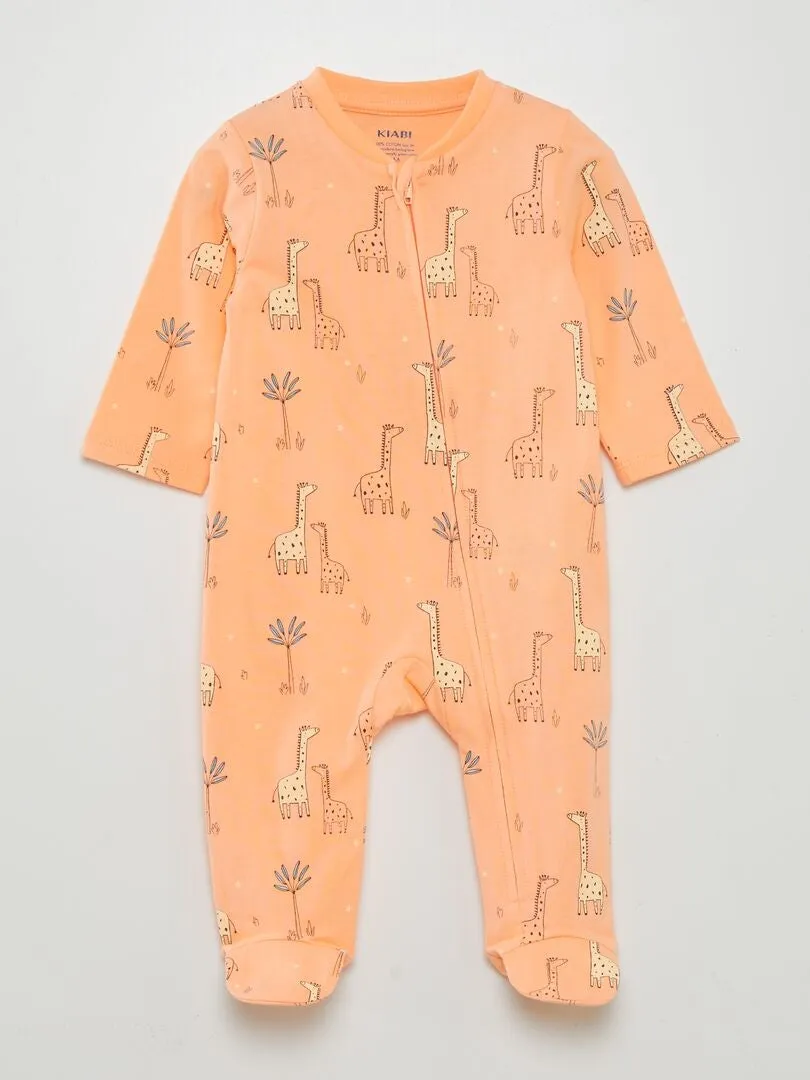 PIJAMA TIPO PELELE CON MOTIVO  NARANJA