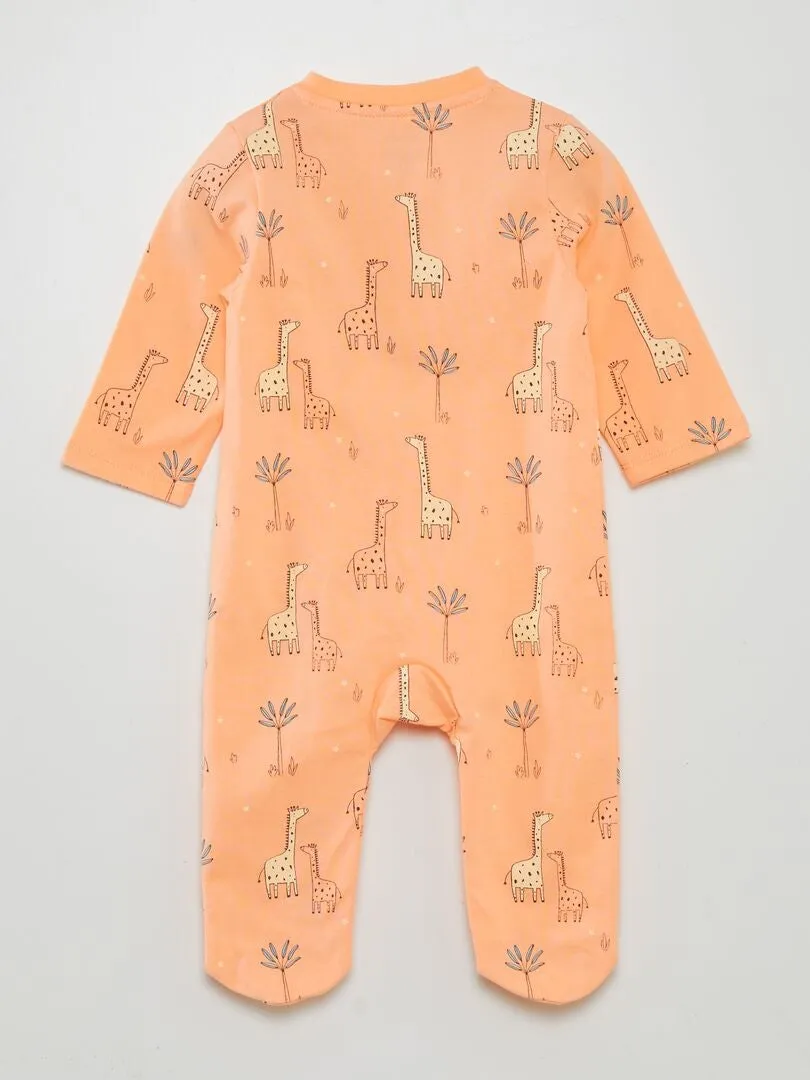 PIJAMA TIPO PELELE CON MOTIVO  NARANJA