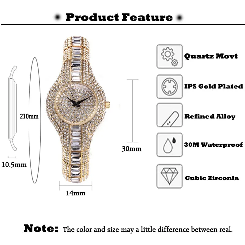 Reloj para mujer women's Watch 30mm Small Womens Watch Shockproof Waterproof Ladies Metal Watch bracelets Rhinestone Watches