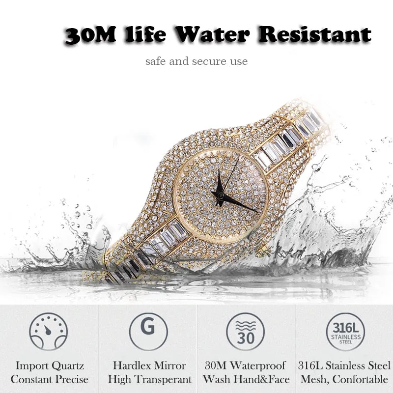 Reloj para mujer women's Watch 30mm Small Womens Watch Shockproof Waterproof Ladies Metal Watch bracelets Rhinestone Watches