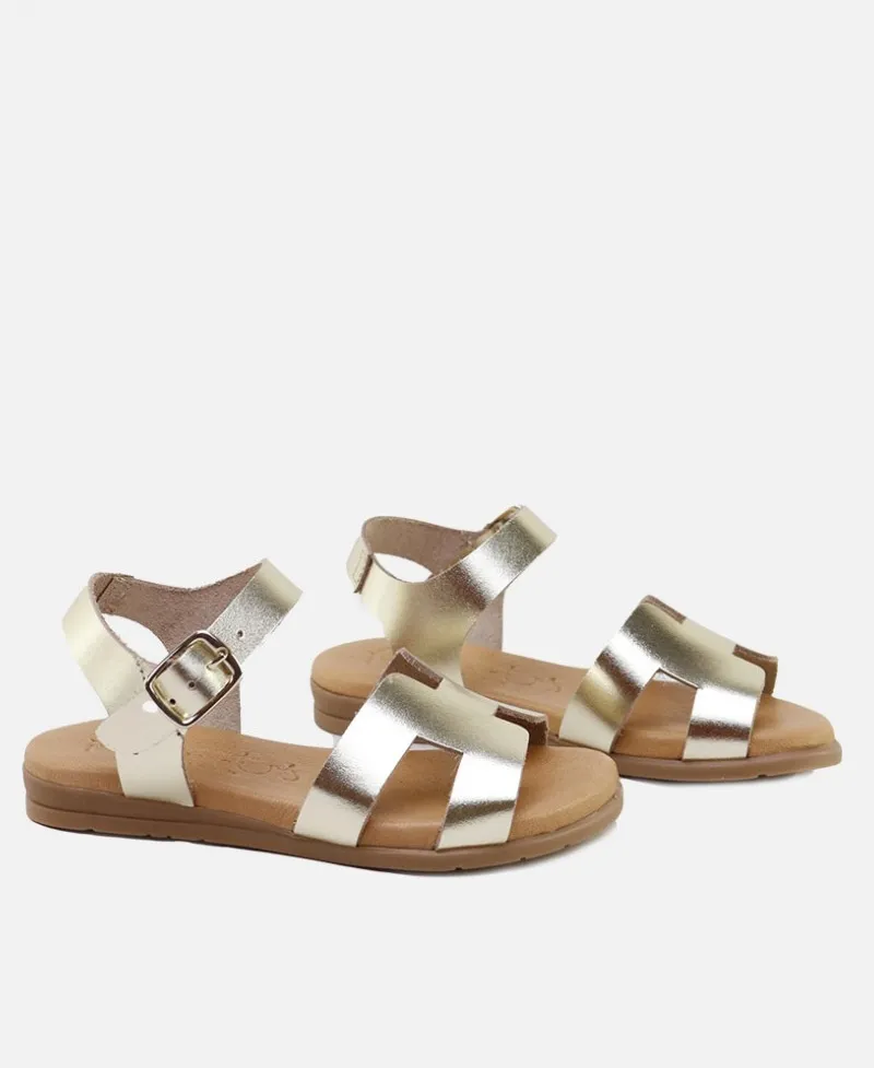 Sandalias Niña ELI Gel Vaqueta Champagne