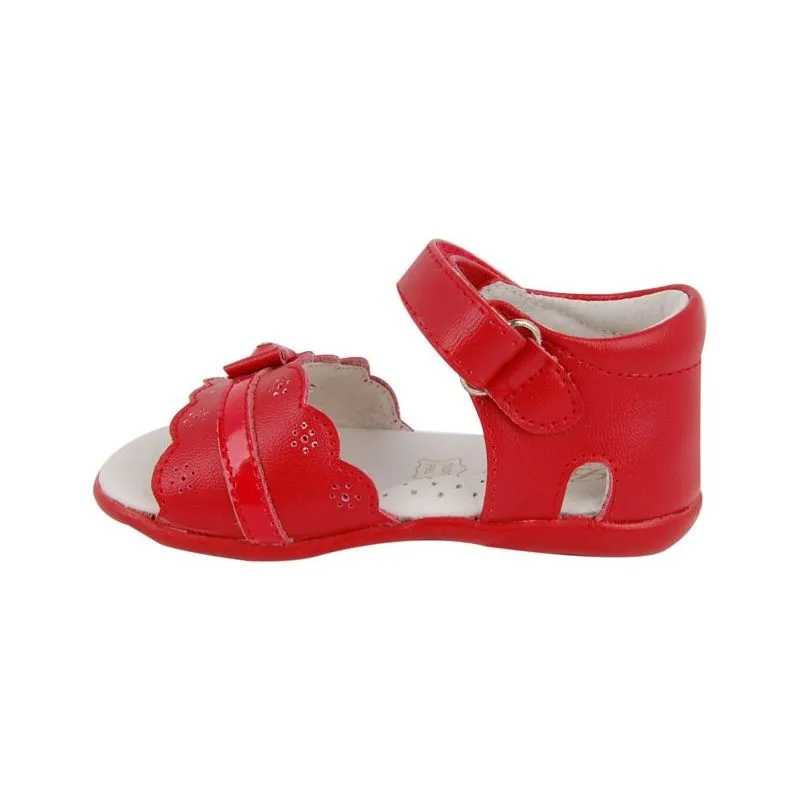 Sandalias para niña de piel con lazo