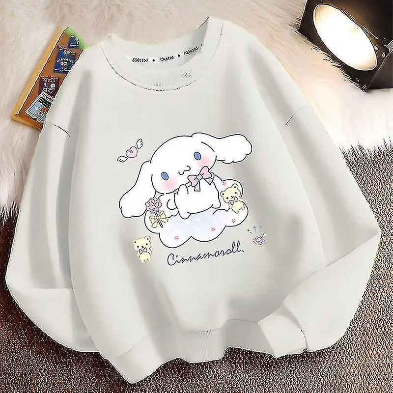 Sanrioes Anime Cinnamoroll Suéteres para niños Dibujos animados Pullovers de manga larga Tops Niño niña Ropa de bebé Chándal Rop