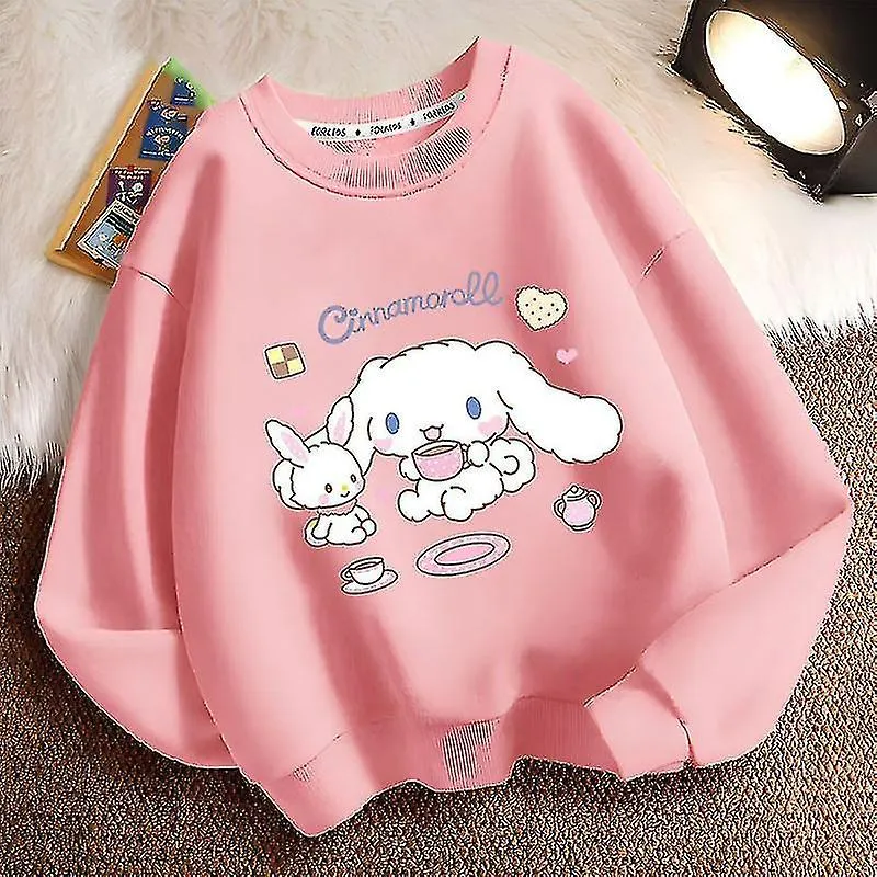 Sanrioes Anime Cinnamoroll Suéteres para niños Dibujos animados Pullovers de manga larga Tops Niño niña Ropa de bebé Chándal Rop