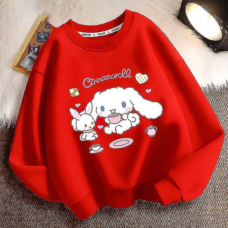 Sanrioes Anime Cinnamoroll Suéteres para niños Dibujos animados Pullovers de manga larga Tops Niño niña Ropa de bebé Chándal Rop