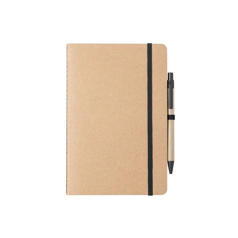 Set de libreta y bolígrafo promocional sostenible Esteka