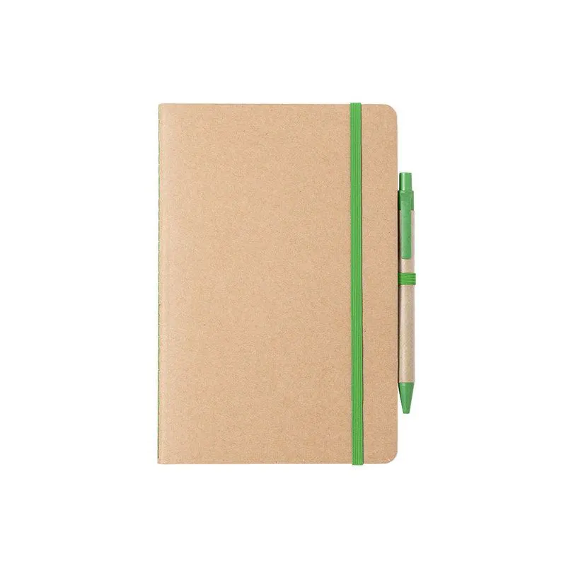 Set de libreta y bolígrafo promocional sostenible Esteka